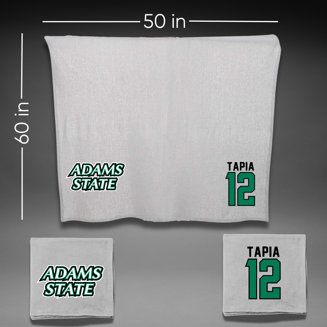 Adams State University Basketball Gray Blanket - #12 Jude Tapia