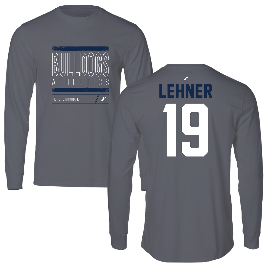 Butler University Softball Dark Gray Dominate Long Sleeve - #19 Cate Lehner