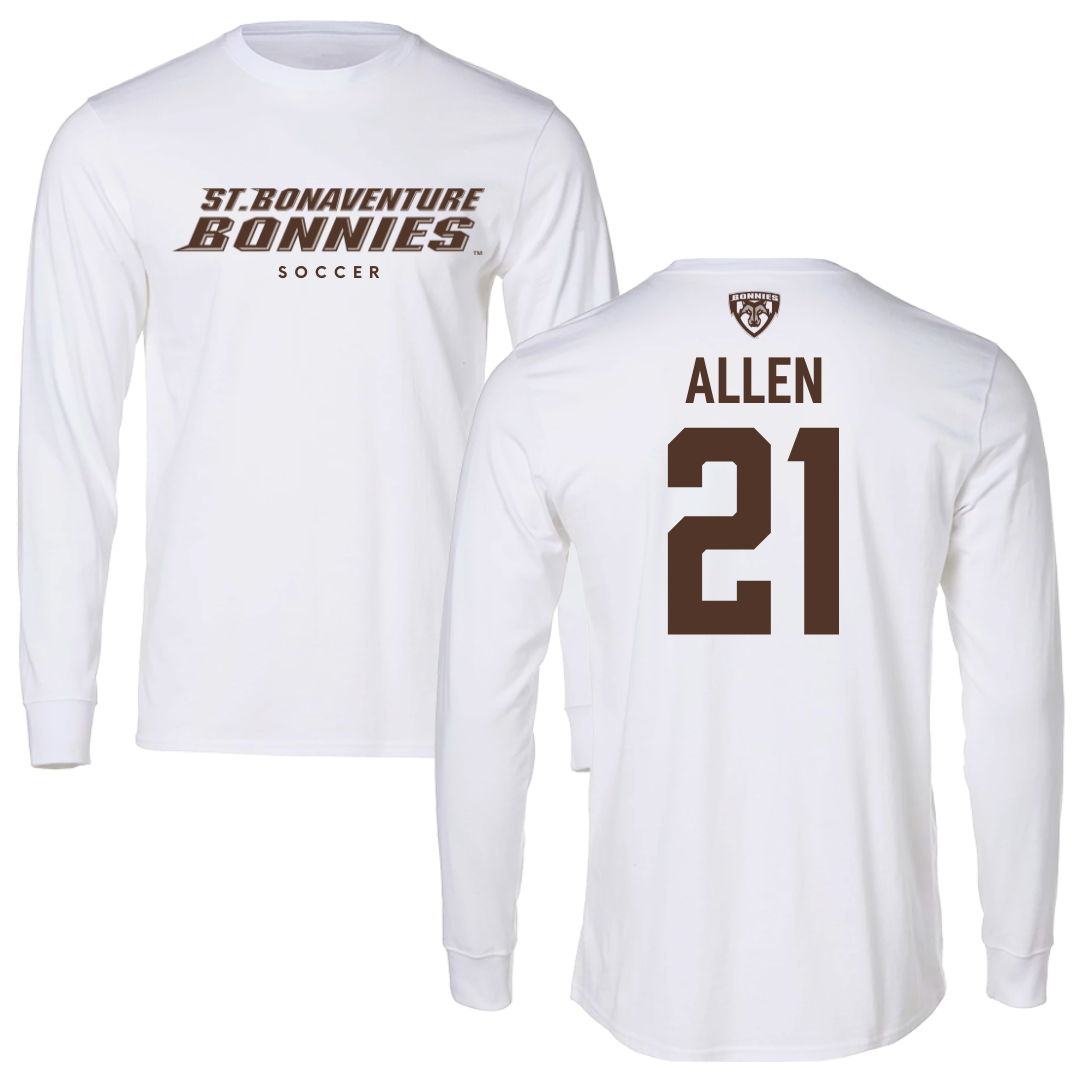 St. Bonaventure University Soccer White Performance Long Sleeve - #21 Olivia Allen