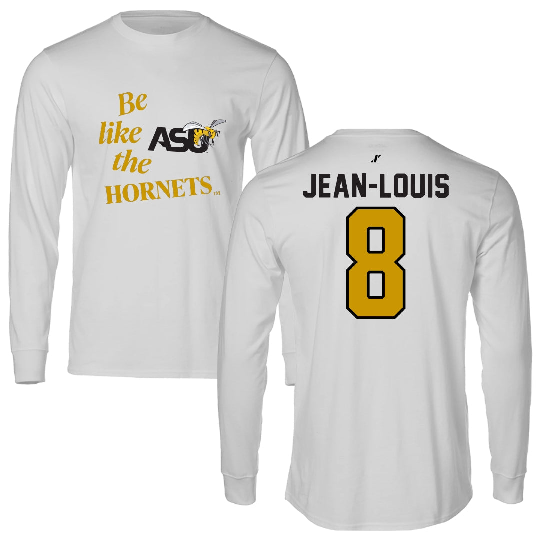 Alabama State University Football Light Gray Be Like Us Performance Long Sleeve - #8 Rhoody Jean-Louis