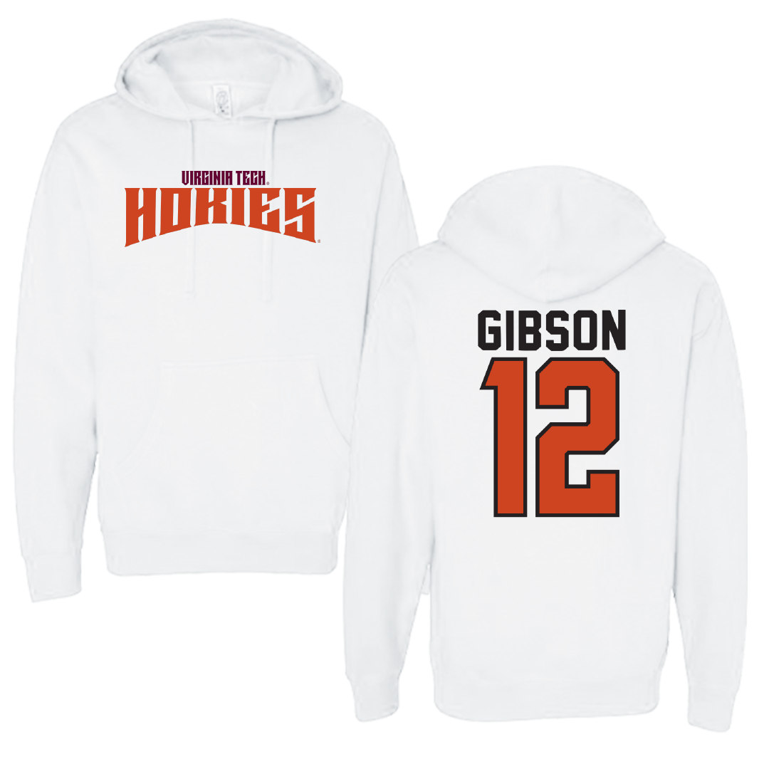 Virginia Tech Baseball White Classic Hoodie - #12 Ethan Gibson