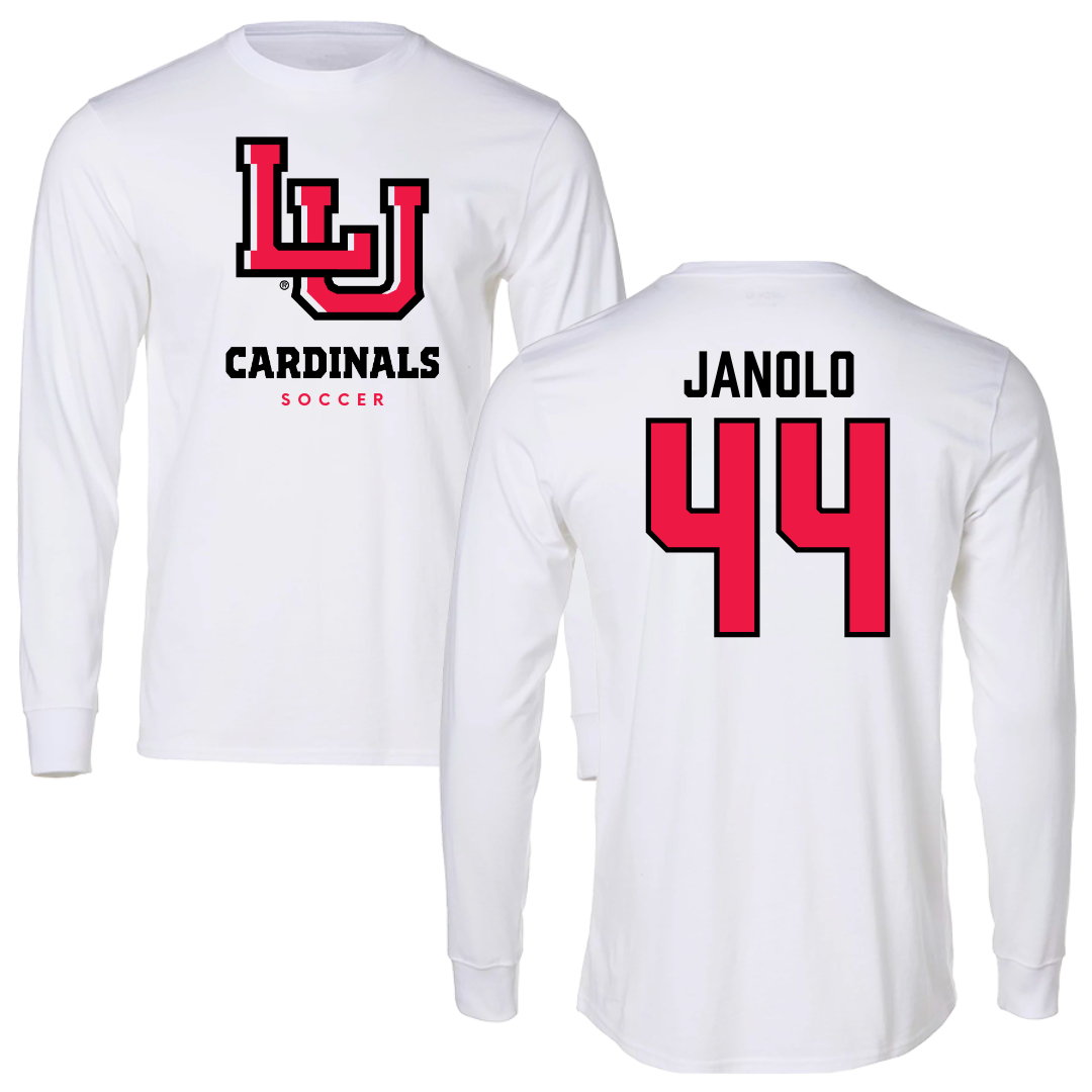 Lamar University Soccer White Performance Long Sleeve - #44 Maddie Janolo