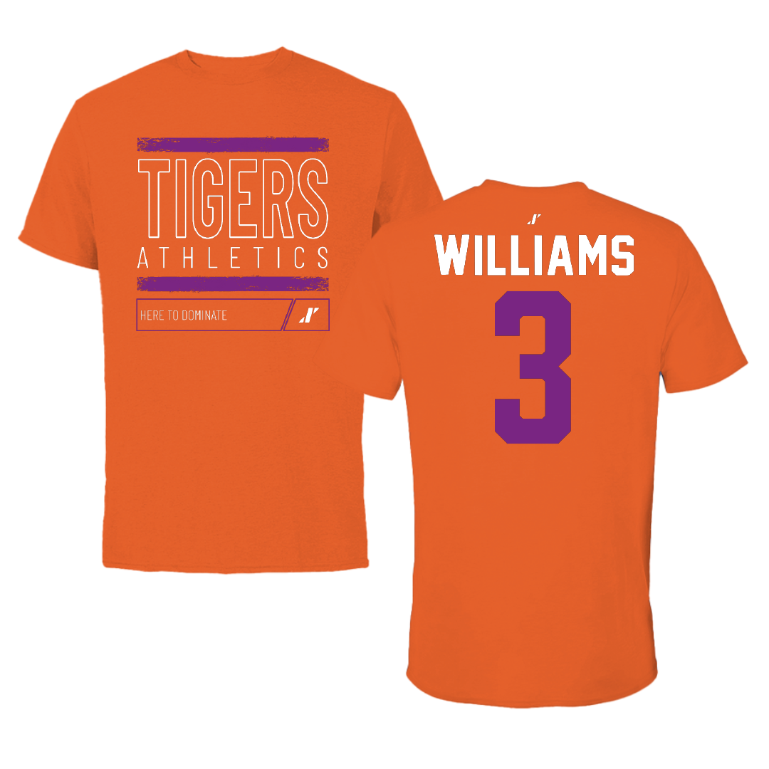 Edward Waters University Football Orange Dominate Tee - #3 Kentrelle Williams