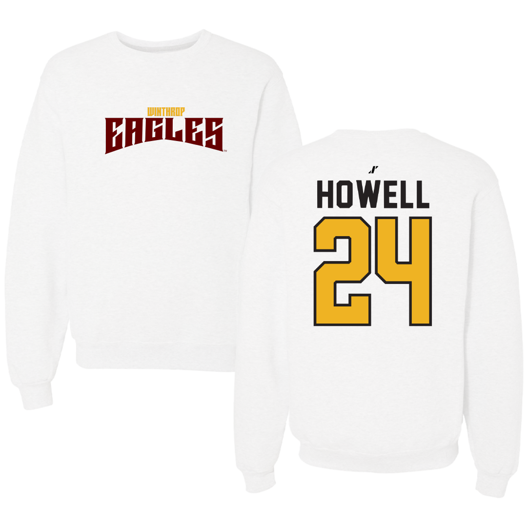 Winthrop University Baseball White Classic Crewneck - #24 Dylan Howell