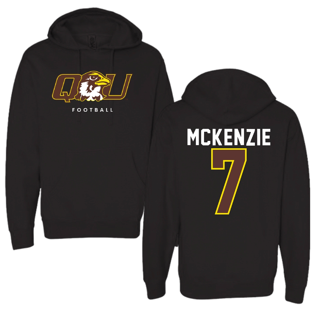 Quincy University Football Black Hoodie - #7 Aniik Mckenzie