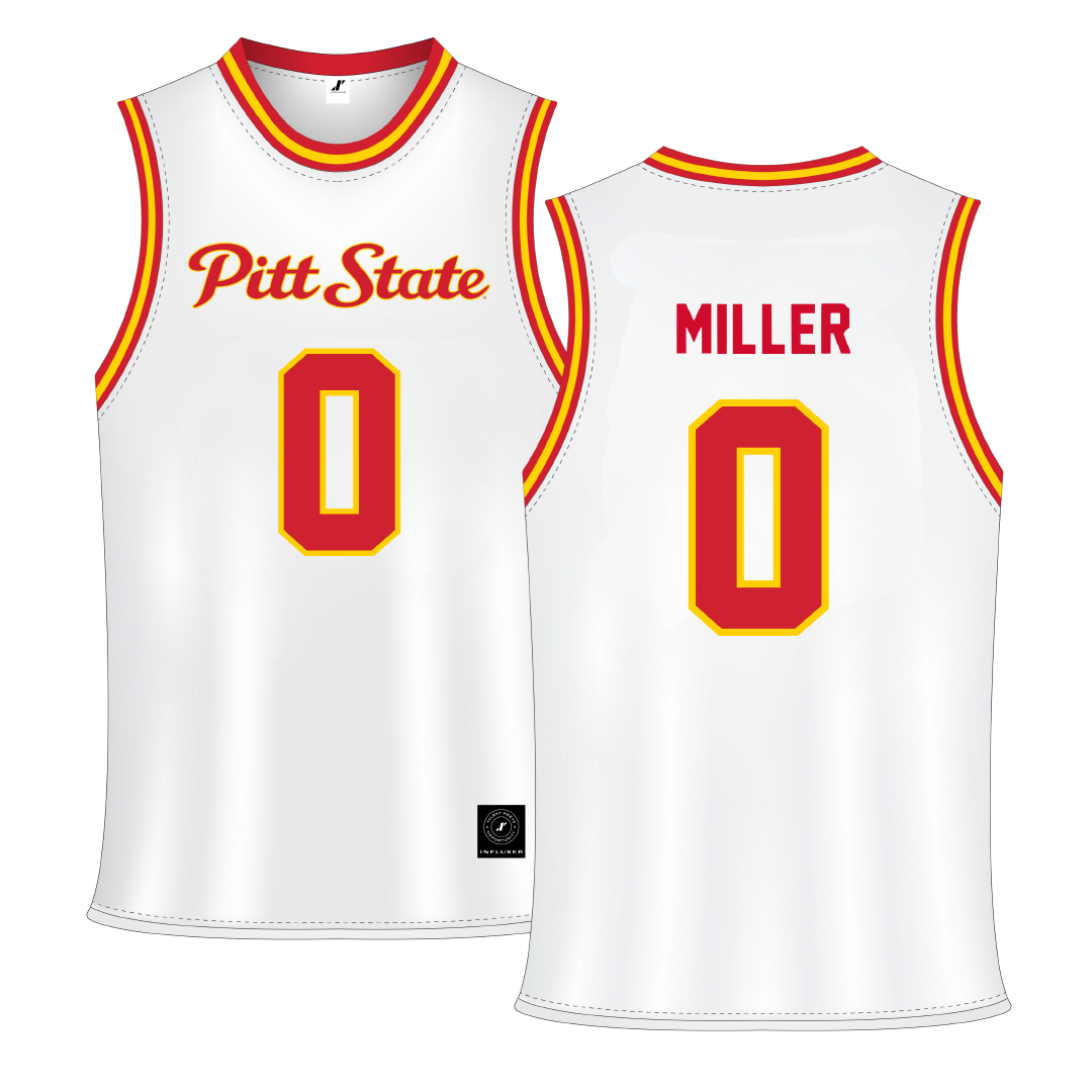 Pittsburg State University White Basketball Jersey - #0 Hannah Miller