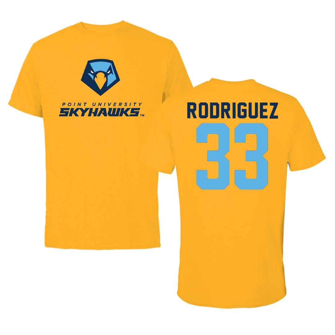 Point University Basketball Gold Tee - #33 Adrian Rodriguez