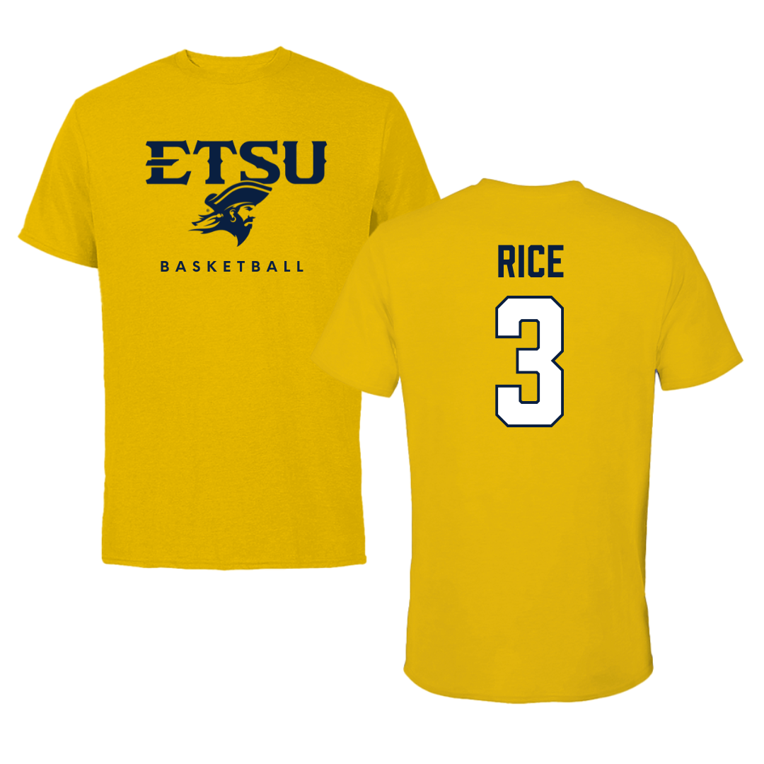 East Tennessee State University Basketball Gold Performance Tee - #3 Tyler Rice