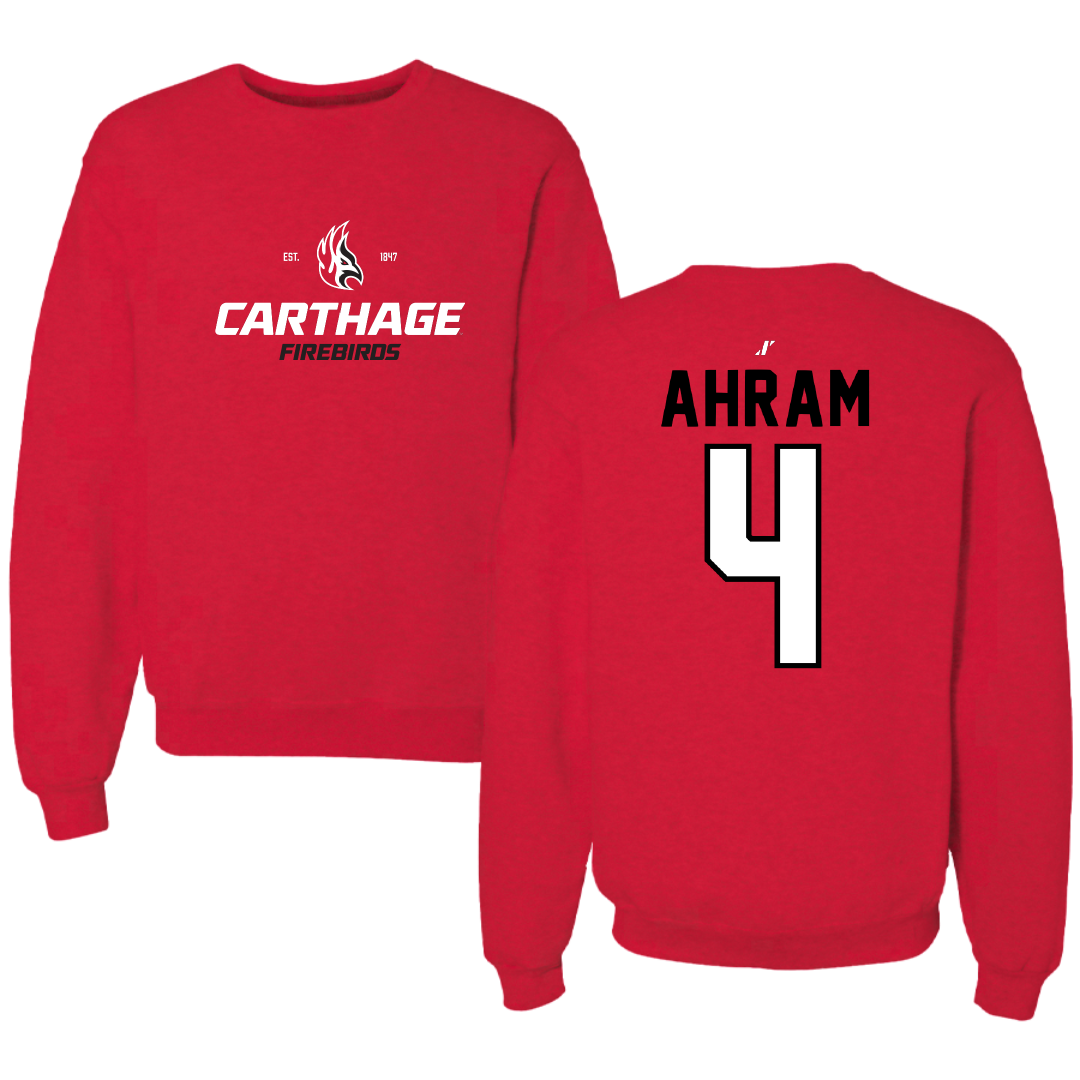 Carthage College Basketball Red General Crewneck - #4 Nora Ahram