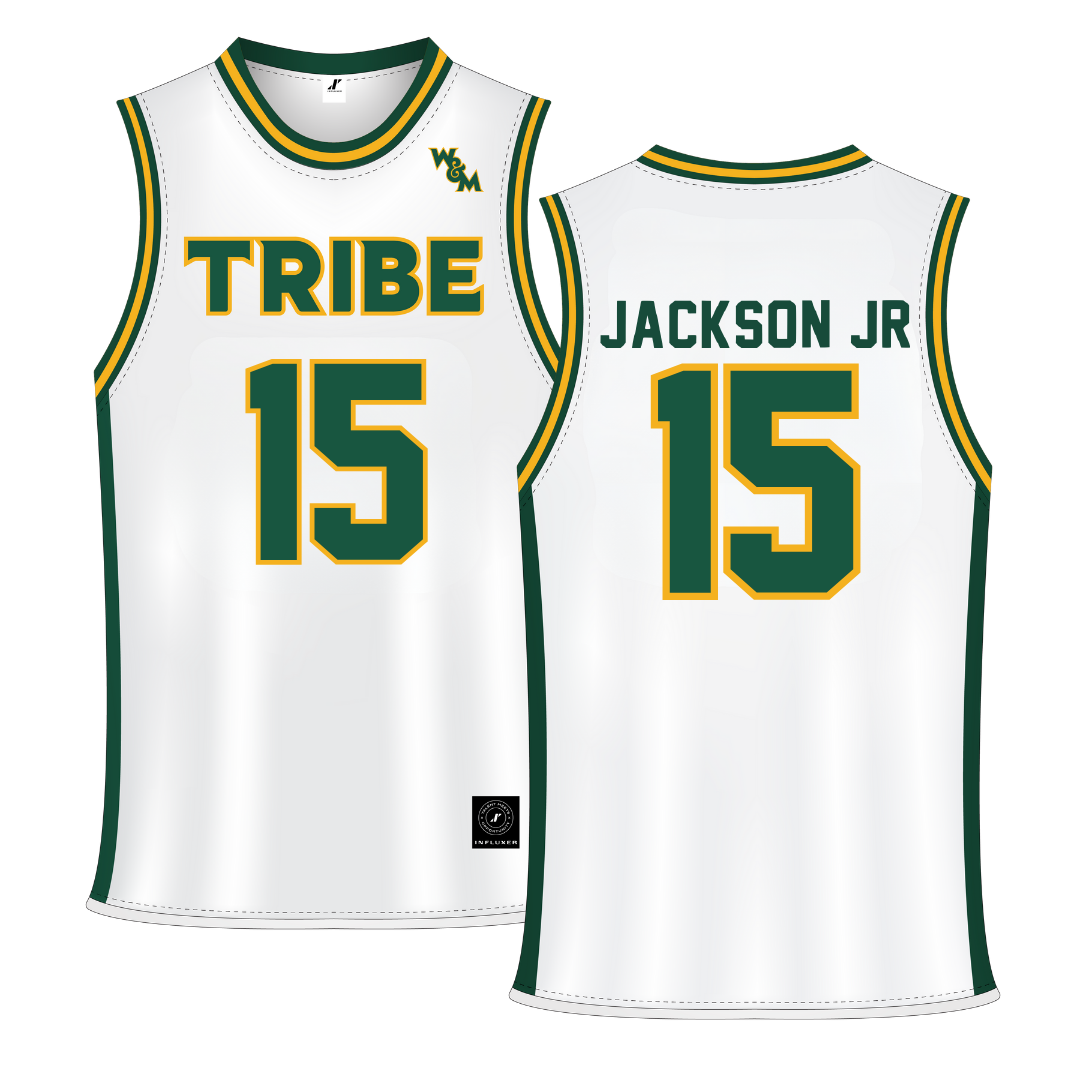 William & Mary White Basketball Jersey - #15 Ryan Jackson Jr