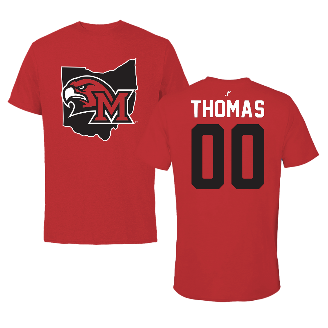 Miami University (Ohio) Soccer Red State Tee - #00 Mallory Thomas
