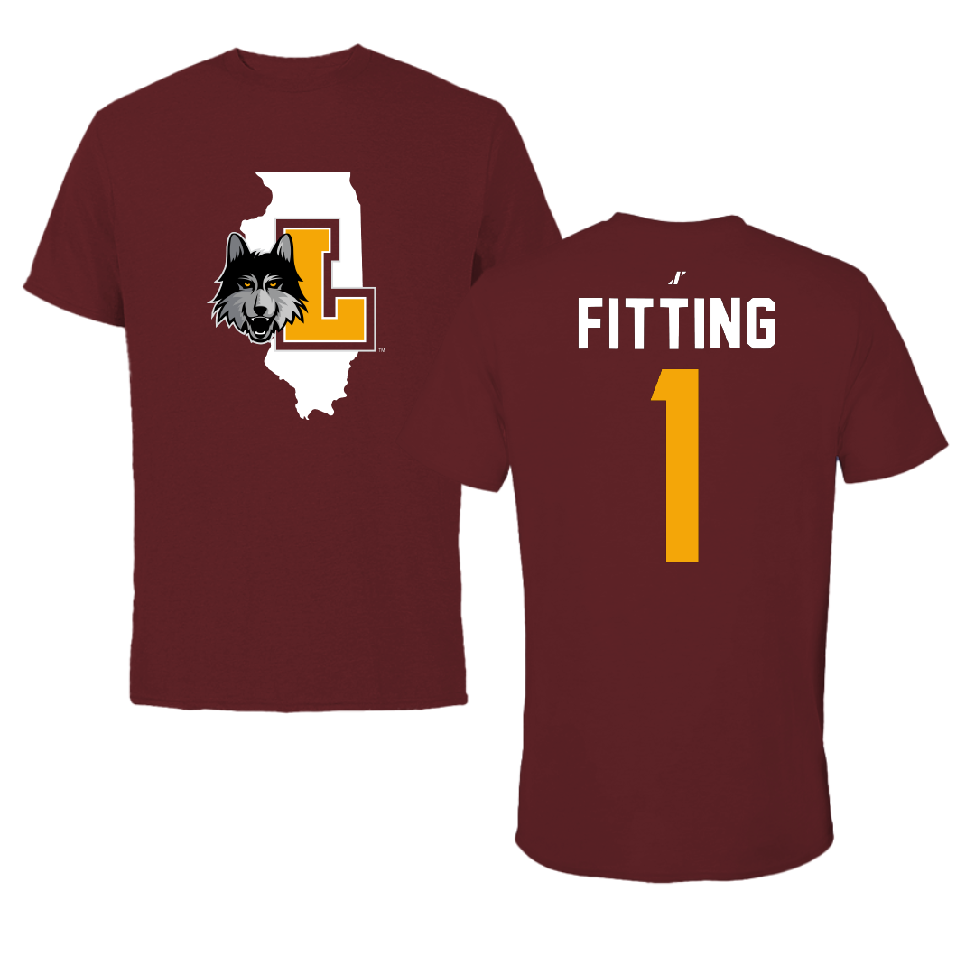 Loyola University-Chicago Volleyball Maroon State Tee - #1 Jae Fitting