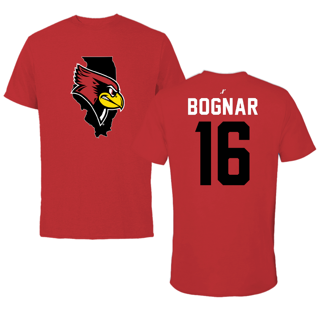 Illinois State University Softball Red State Tee - #16 Bailah Bognar