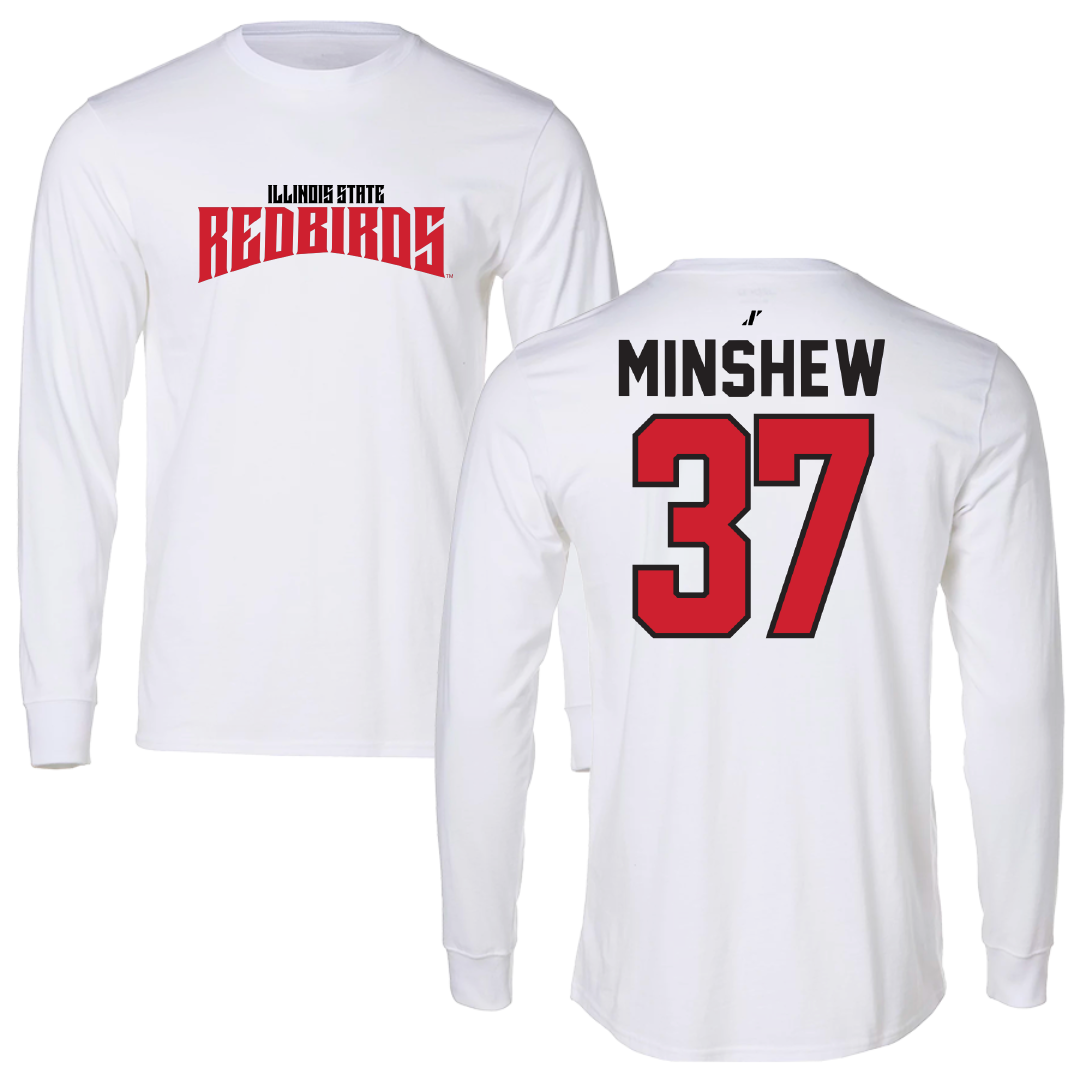 Illinois State University Baseball White Classic Long Sleeve - #37 Lawson Minshew
