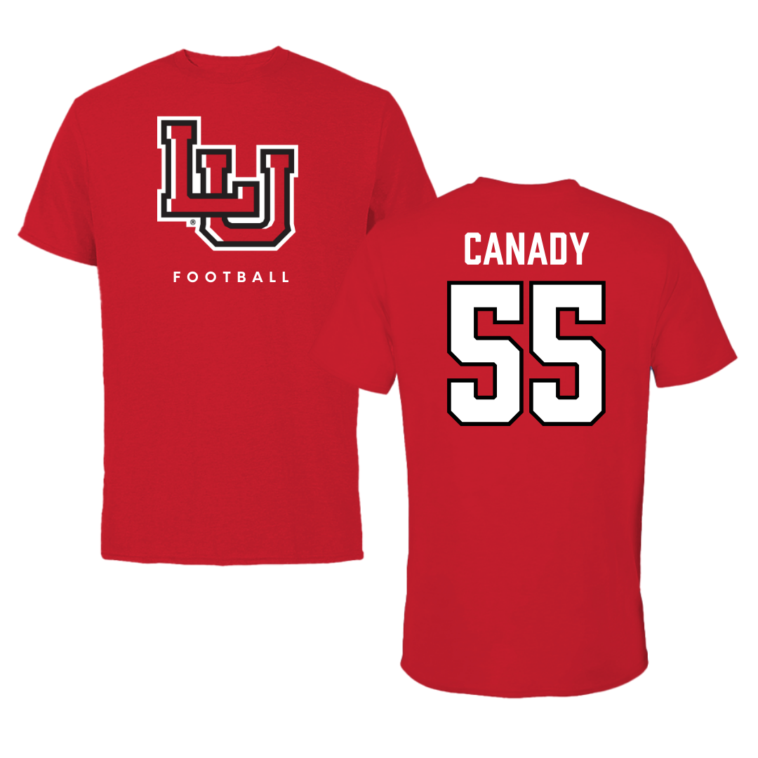 Lamar University Football Red Performance Tee - #55 Koda Canady