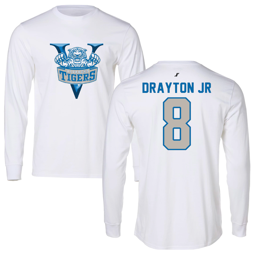 Voorhees University Baseball White Long Sleeve - #8 Daren Drayton jr