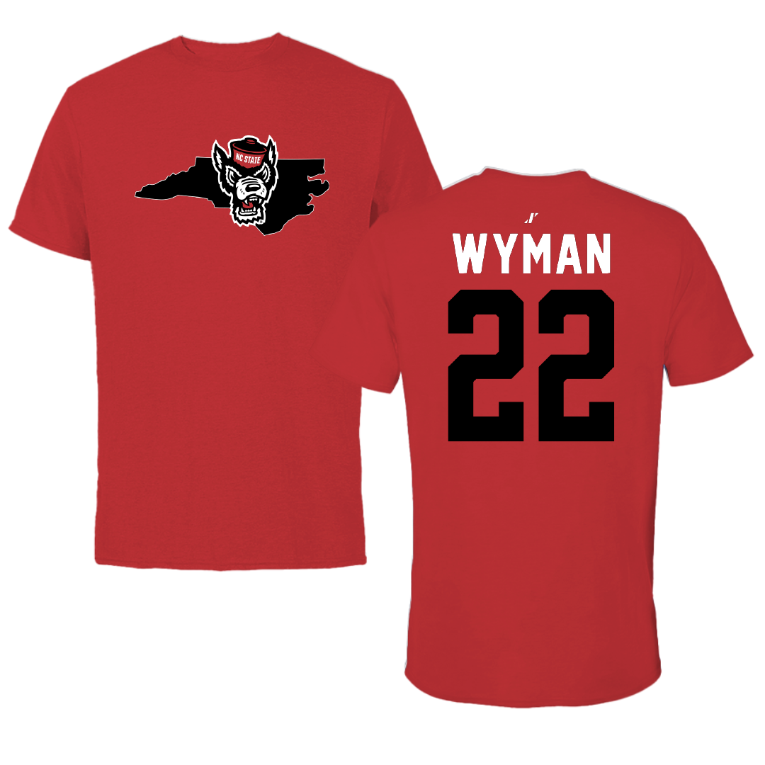 North Carolina State University Softball Red State Performance Tee - #22 Rylee Wyman