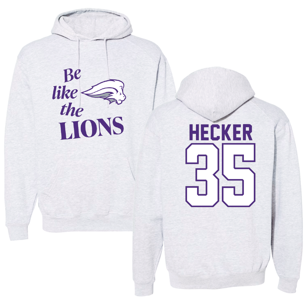 Nelson University Basketball Light Gray Be Like Us Hoodie - #35 Leon Hecker