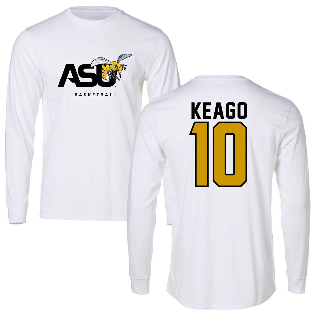 Alabama State University Basketball White Long Sleeve - #10 Jalen Keago