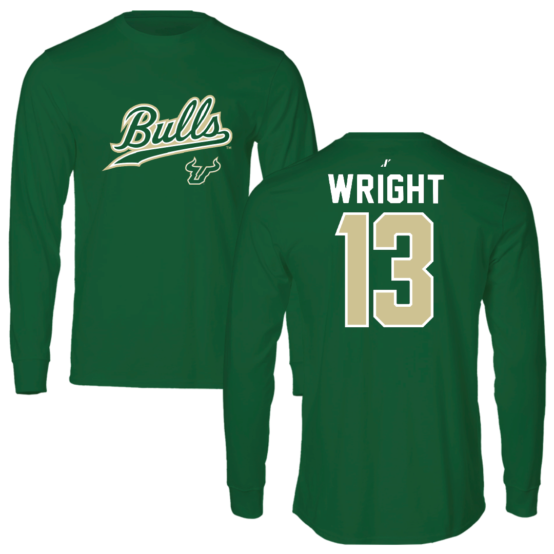 University of South Florida Softball Green General Performance Long Sleeve - #13 Alex Wright