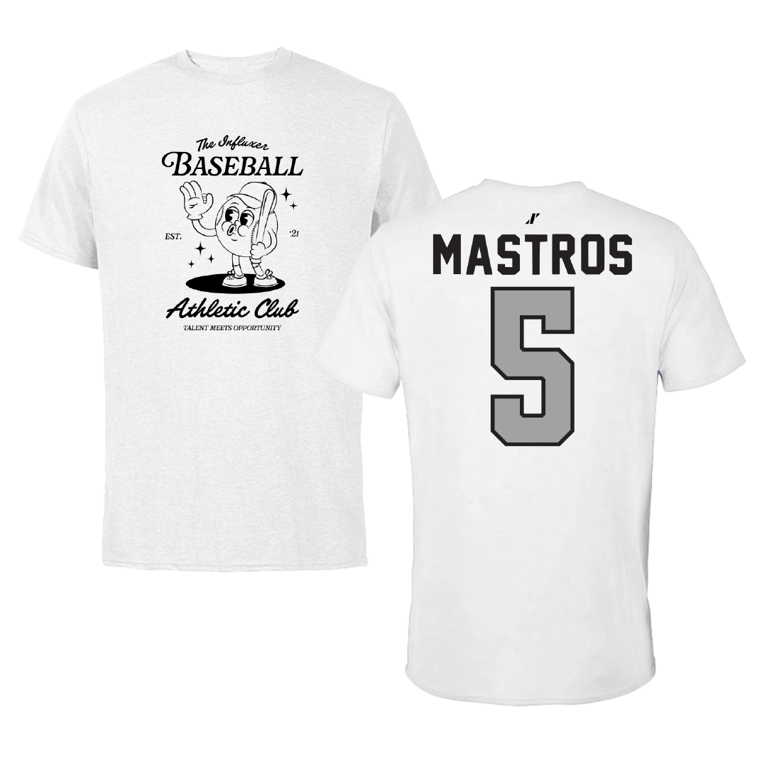 Baseball White Influxer Athletic Club Tee - #5 Graham Mastros