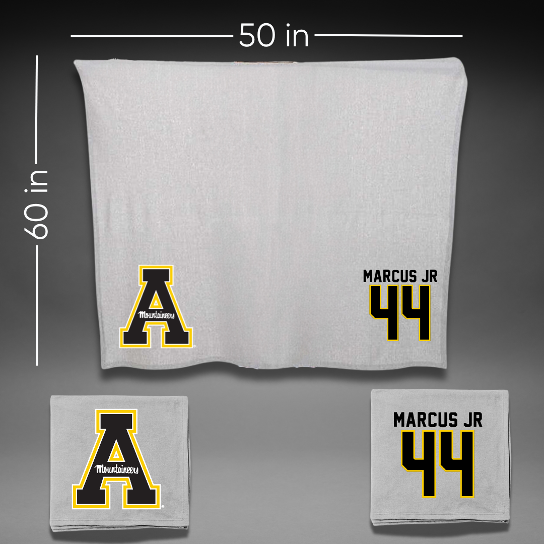 Appalachian State University Basketball Gray Blanket - #44 Michael Marcus Jr