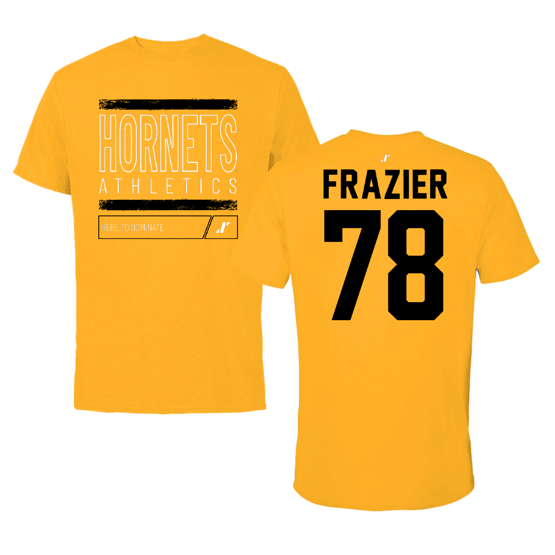 Alabama State University Football Gold Dominate Tee - #78 Jeremiah Frazier