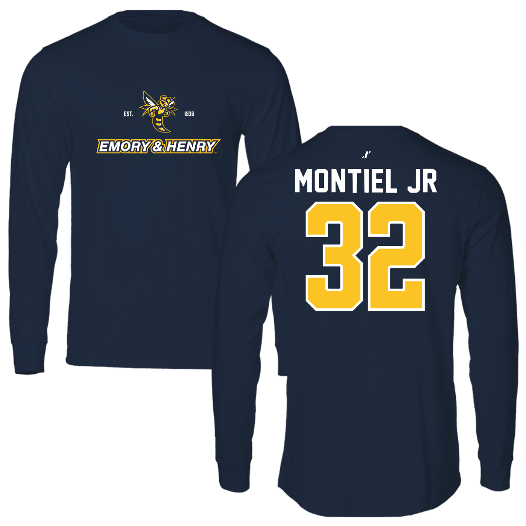 Emory & Henry College Baseball Navy General Long Sleeve - #32 Jack Montiel jr