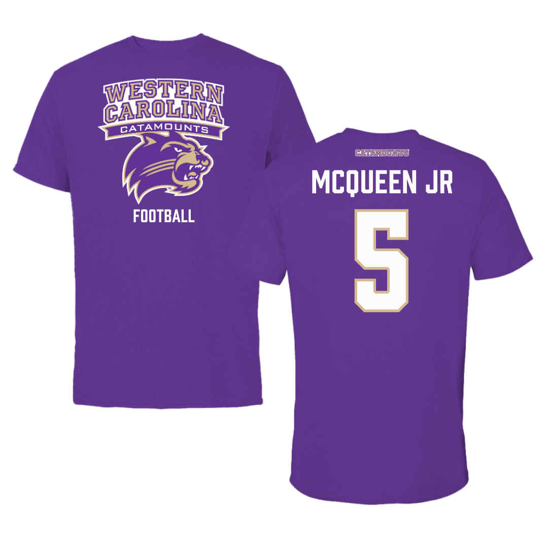 Western Carolina University Football Purple Performance Tee - #5 Hayward McQueen Jr