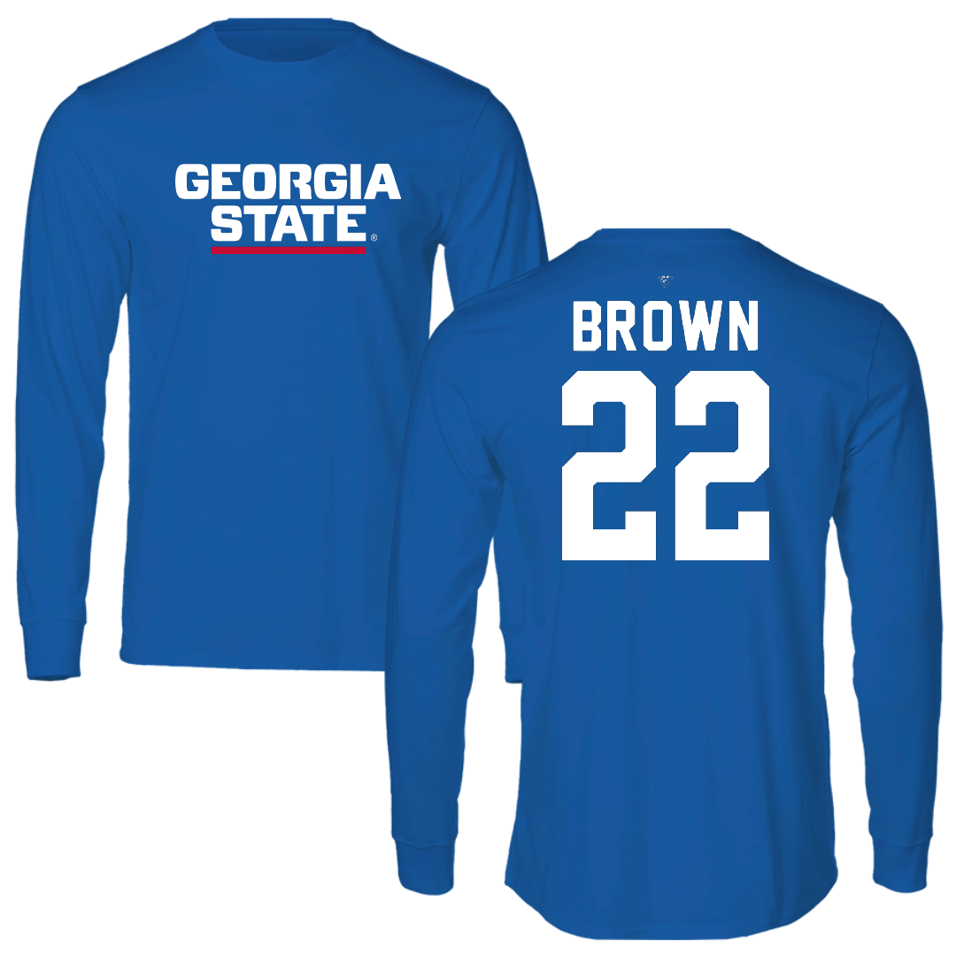 Georgia State University Basketball Blue Long Sleeve - #22 Malachi Brown