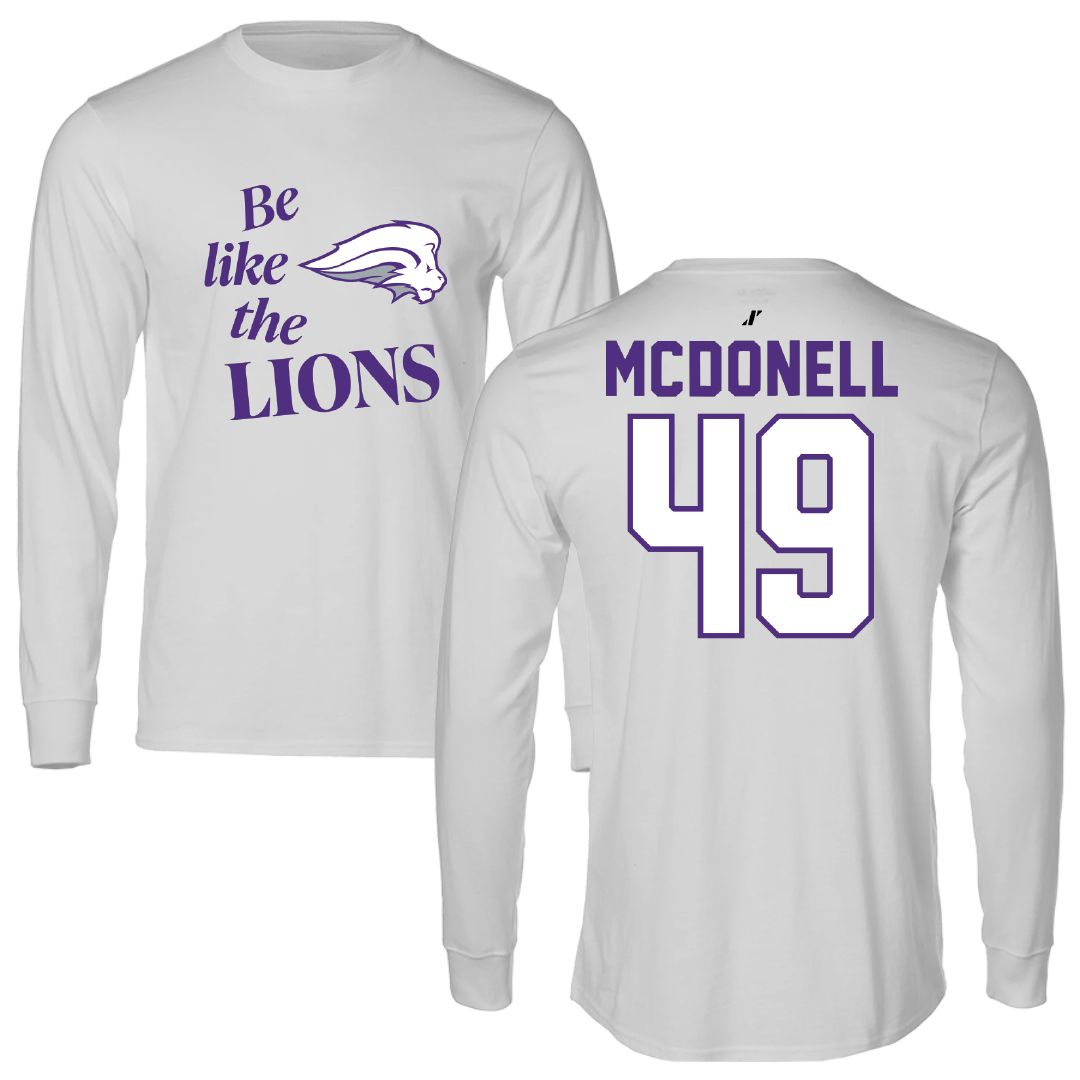 Nelson University Baseball Light Gray Be Like Us Long Sleeve - #49 Trinidad McDonell