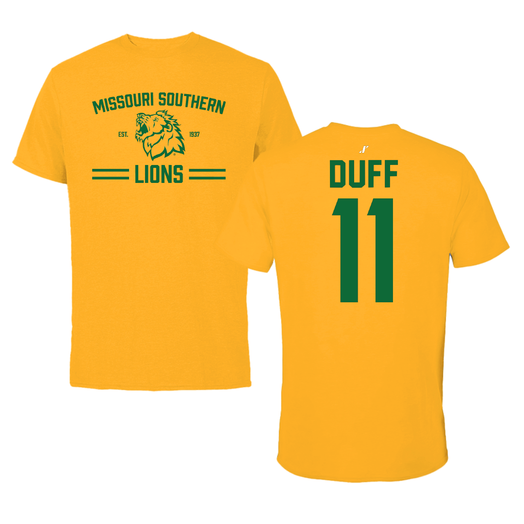 Missouri Southern State University Basketball Gold General Tee - #11 Justin Duff