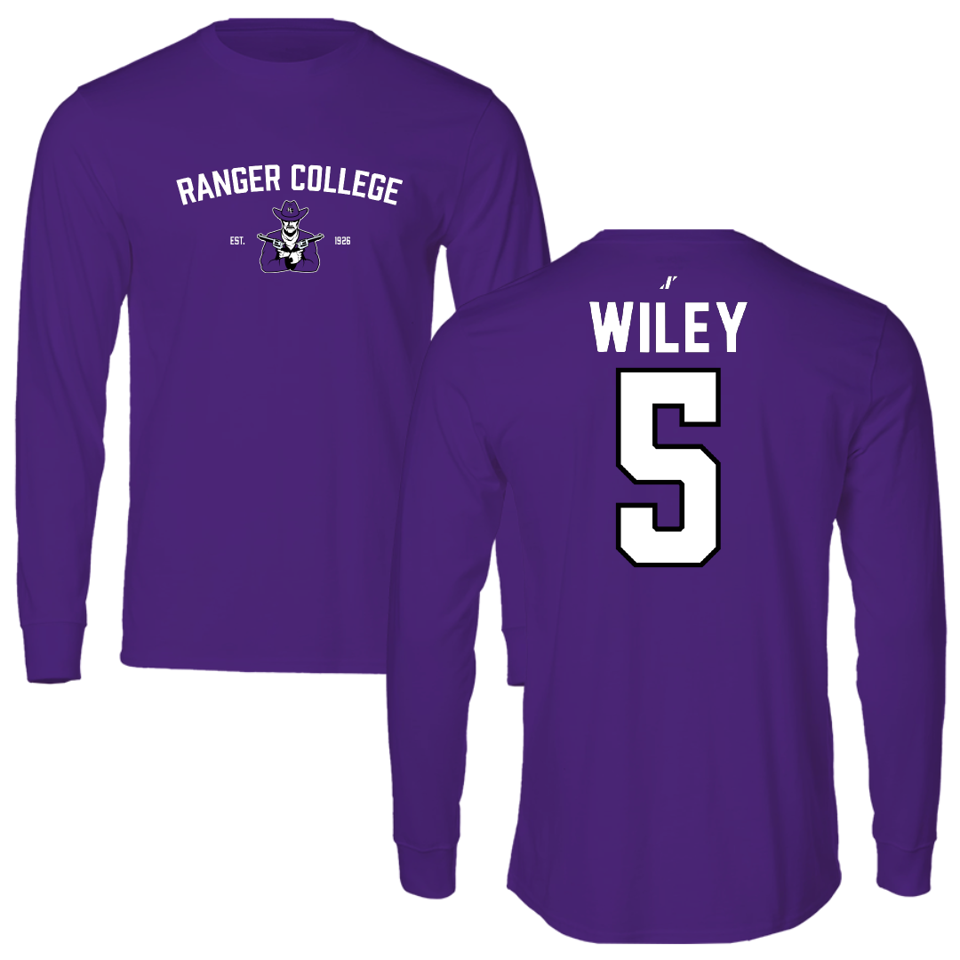 Ranger College Baseball Purple General Long Sleeve - #5 Clint Wiley