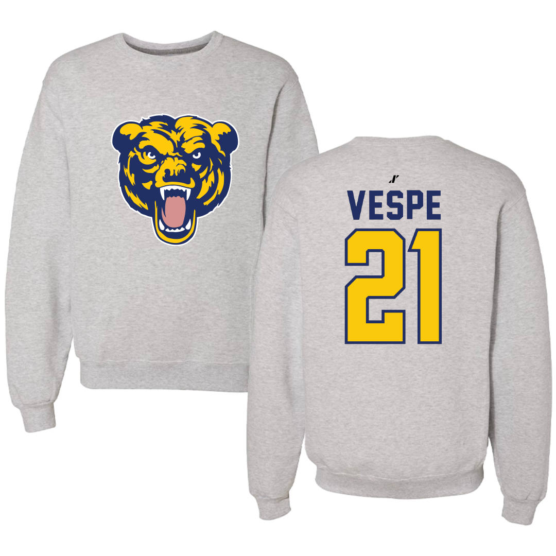 Carolina University Baseball Light Gray Crewneck - #21 Ty Vespe