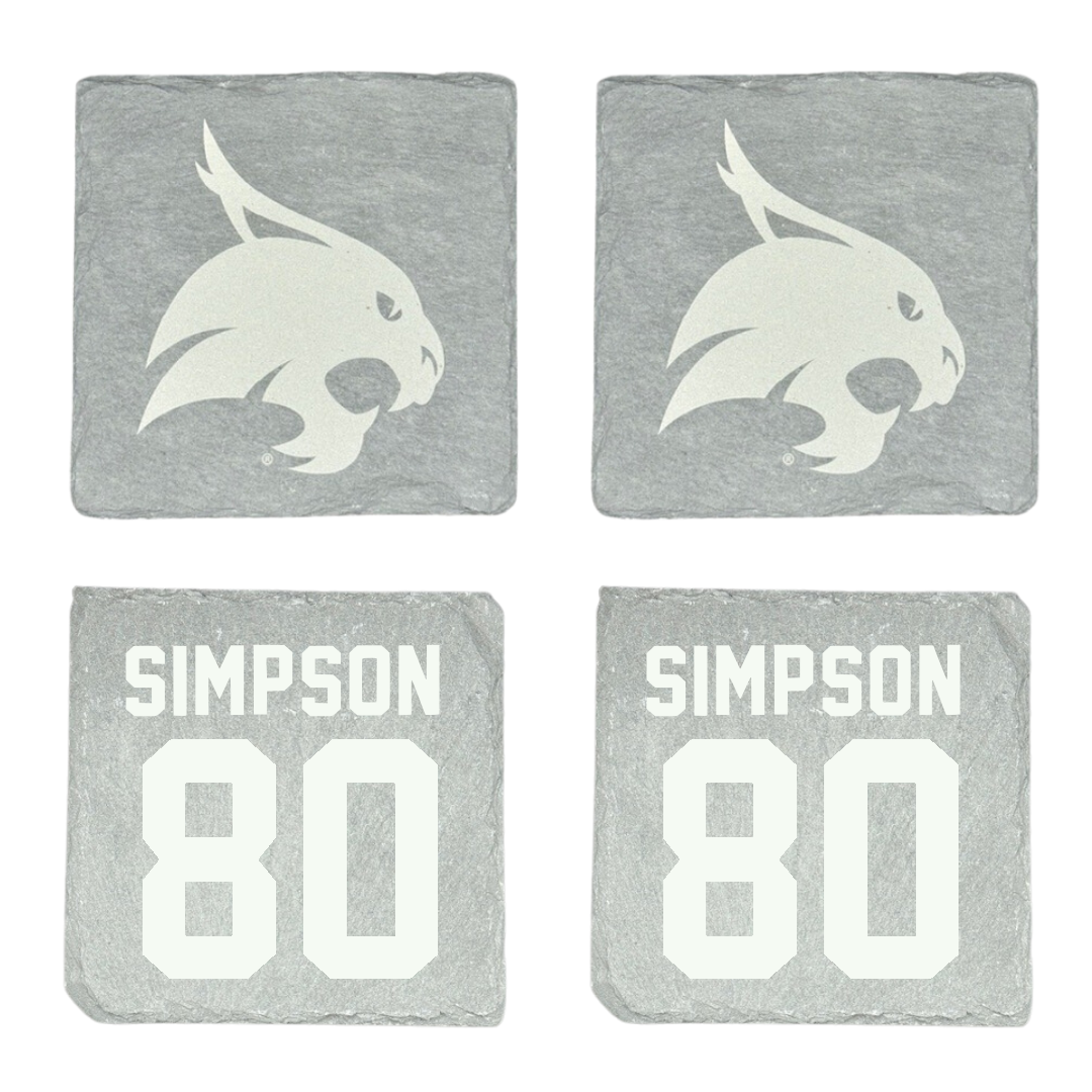 Texas State University Football Stone Coaster (4 Pack)  - #80 Jake Simpson