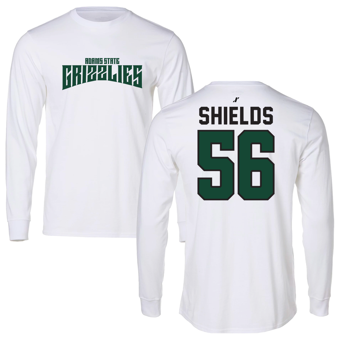 Adams State University Football White Classic Performance Long Sleeve - #56 Aiden Shields