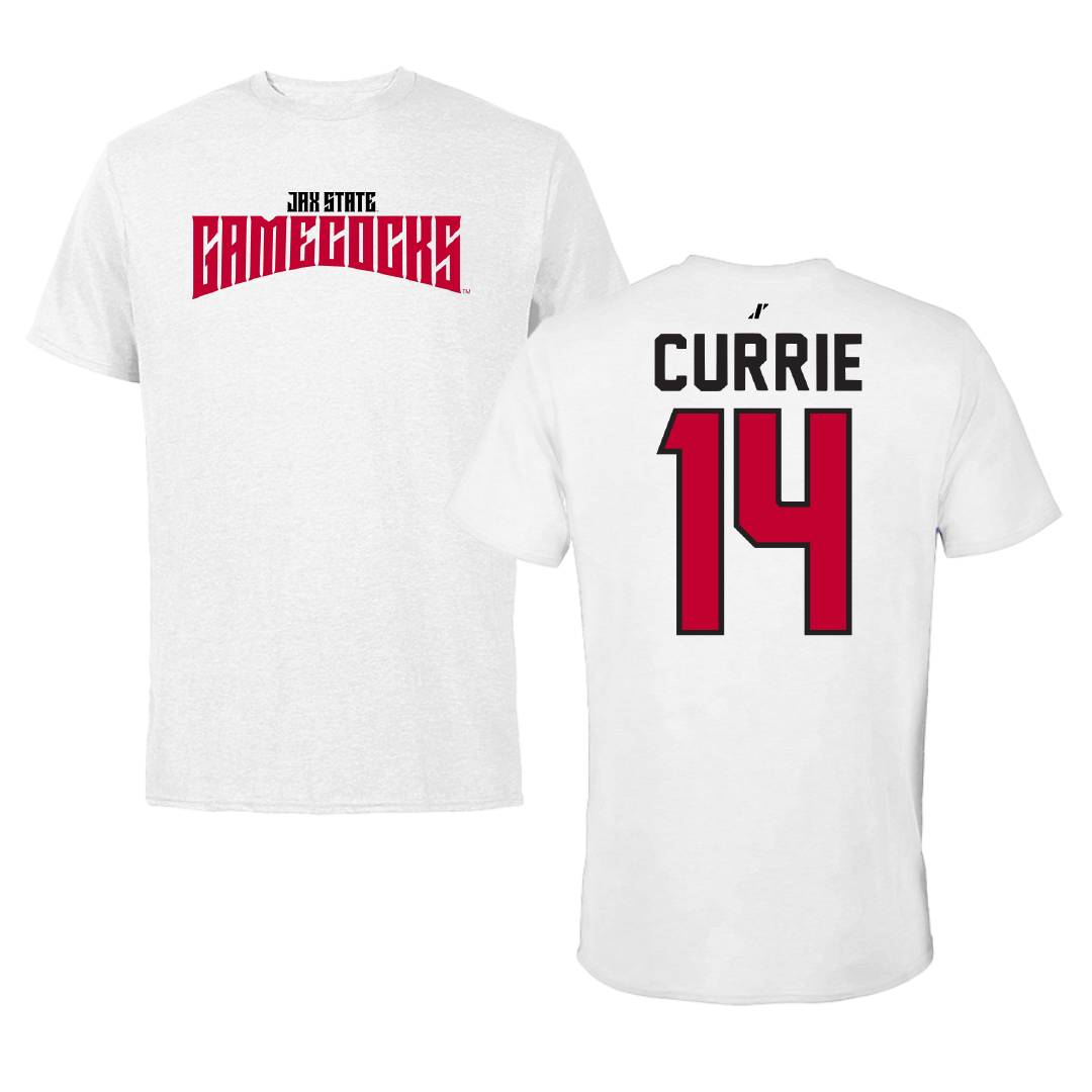 Jacksonville State University Softball White Classics Performance Tee - #14 Sarah Currie