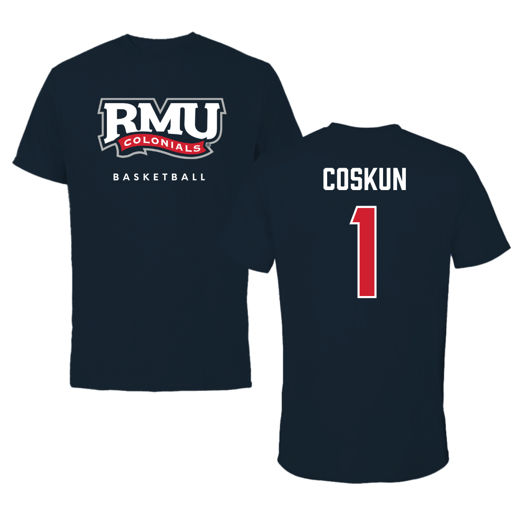 Robert Morris University Basketball Navy Performance Tee - #1 Tuana Coskun