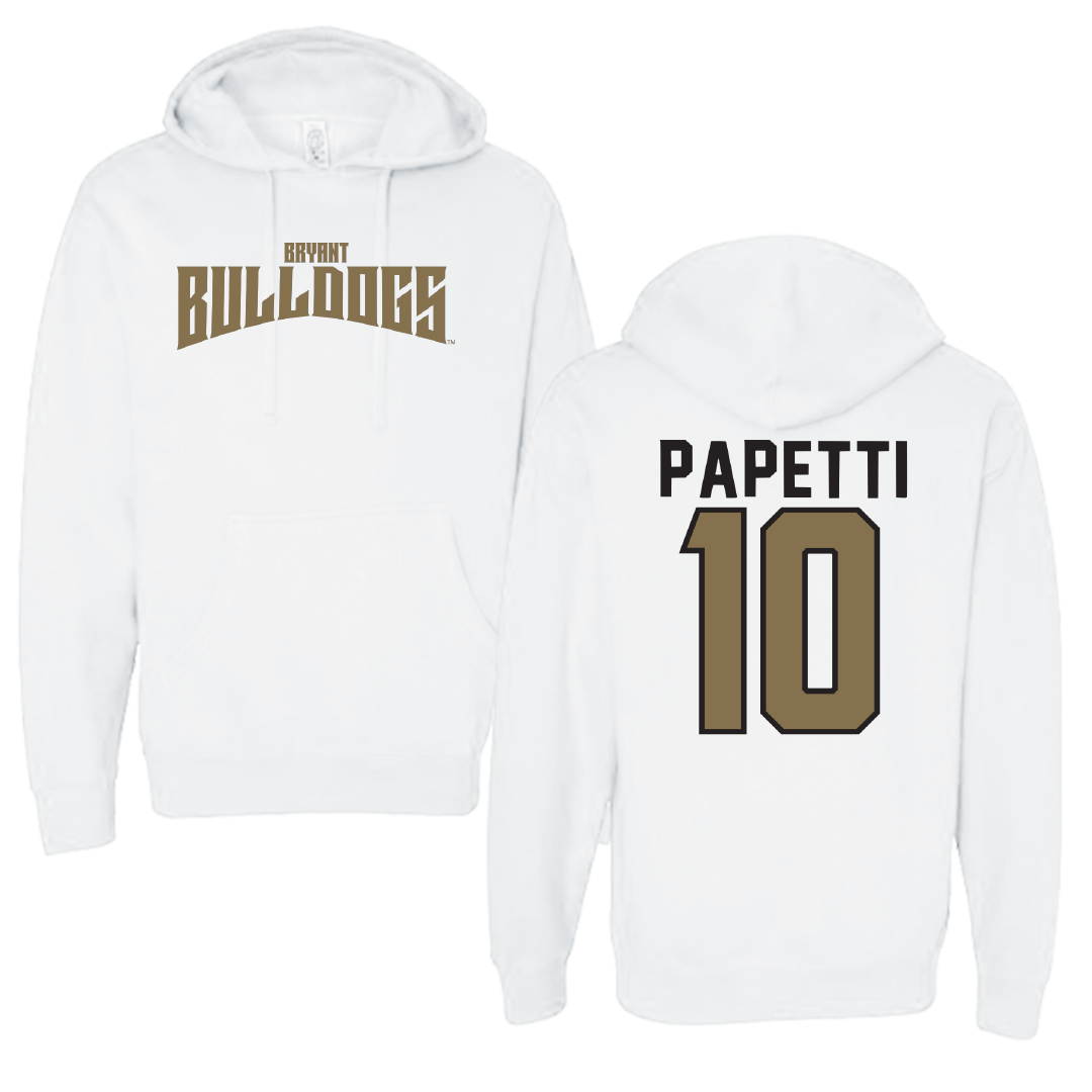 Bryant University Baseball White Classic Hoodie - #10 Cam Papetti