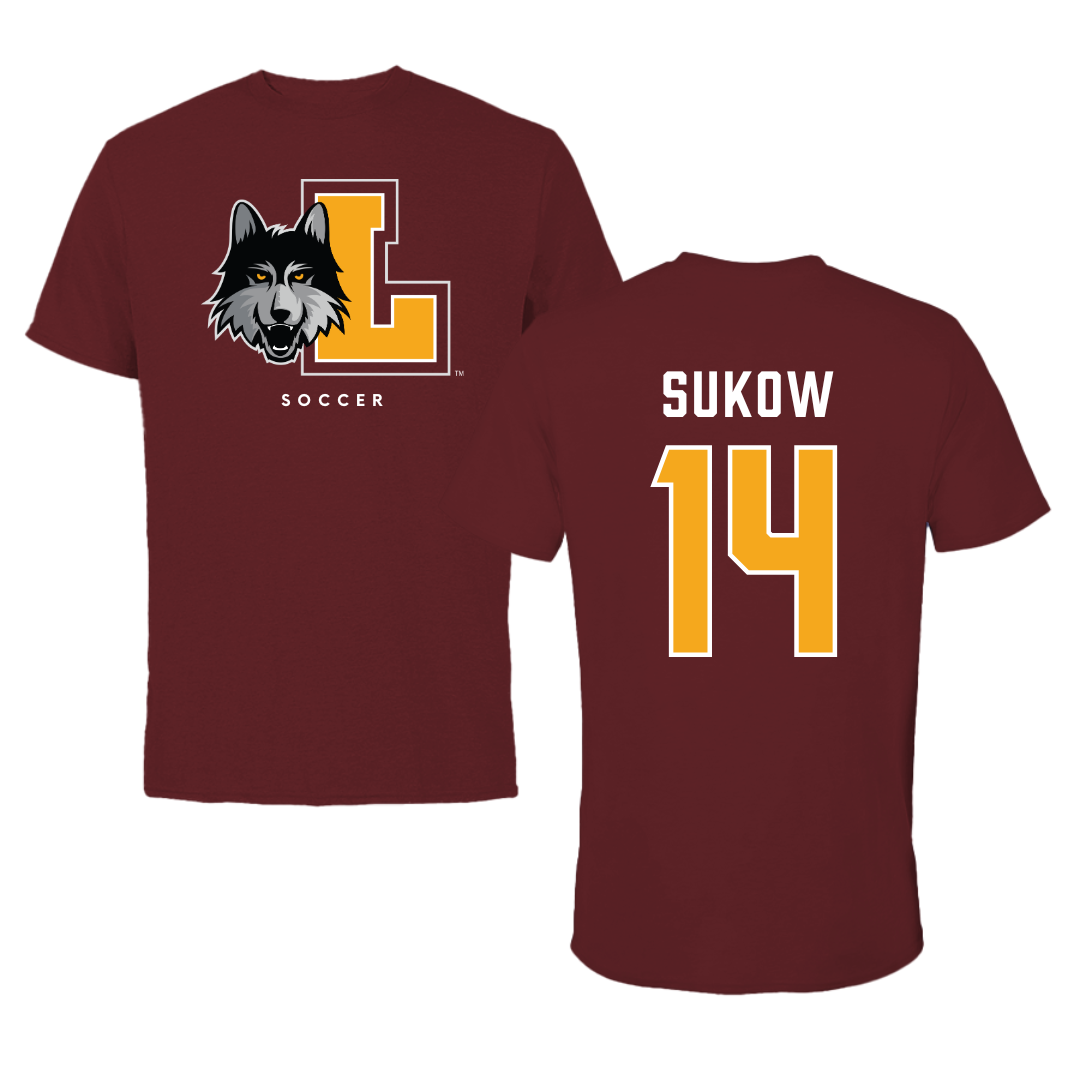 Loyola University-Chicago Soccer Maroon Mascot Tee - #14 Jason Sukow
