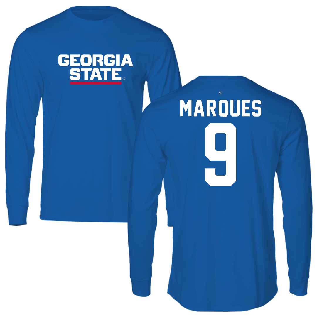Georgia State University Soccer Blue Long Sleeve - #9 Gustavo Marques