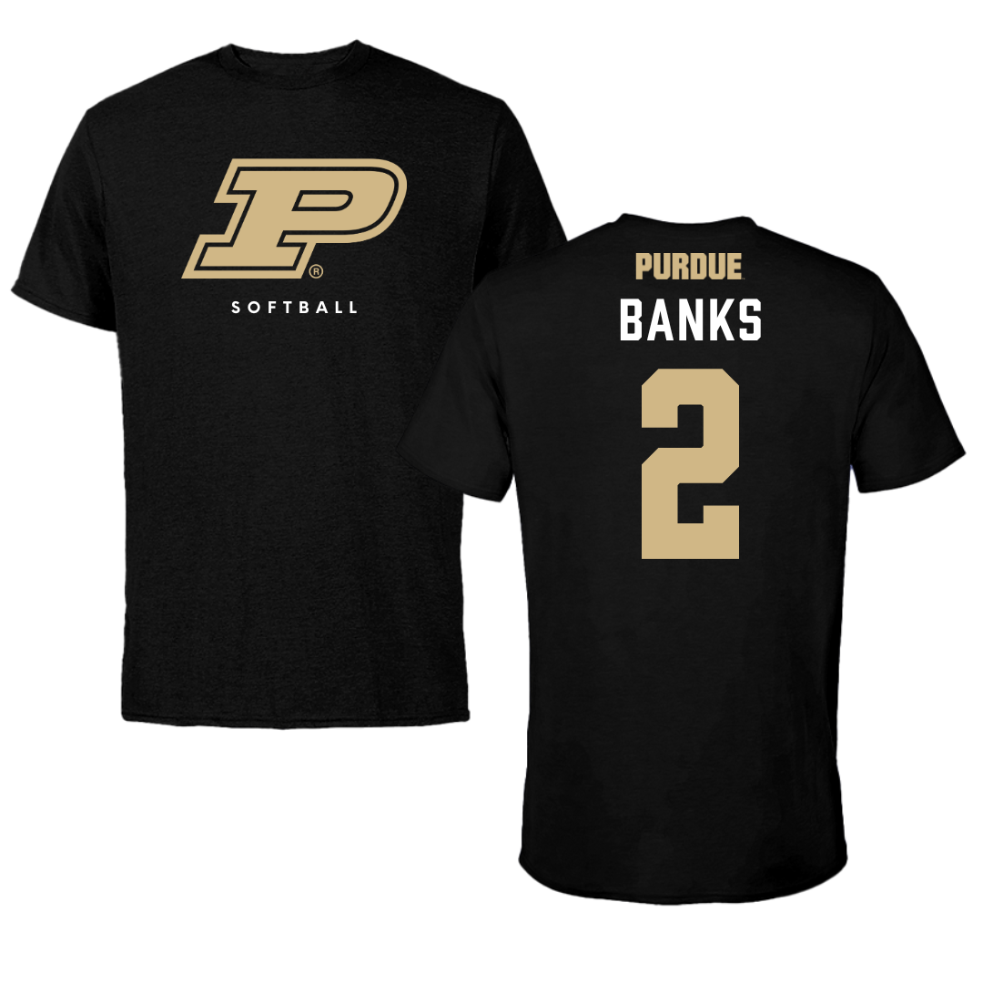 Purdue University Softball Black Performance Tee - #2 Khloe Banks