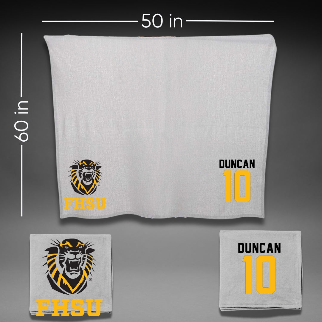 Fort Hays State University Volleyball Gray Blanket - #10 Hope Duncan