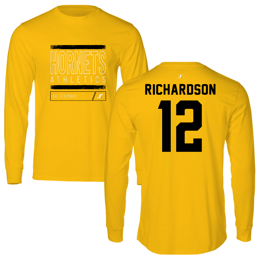 Alabama State University Softball Gold Dominate Performance Long Sleeve - #12 Leah Richardson