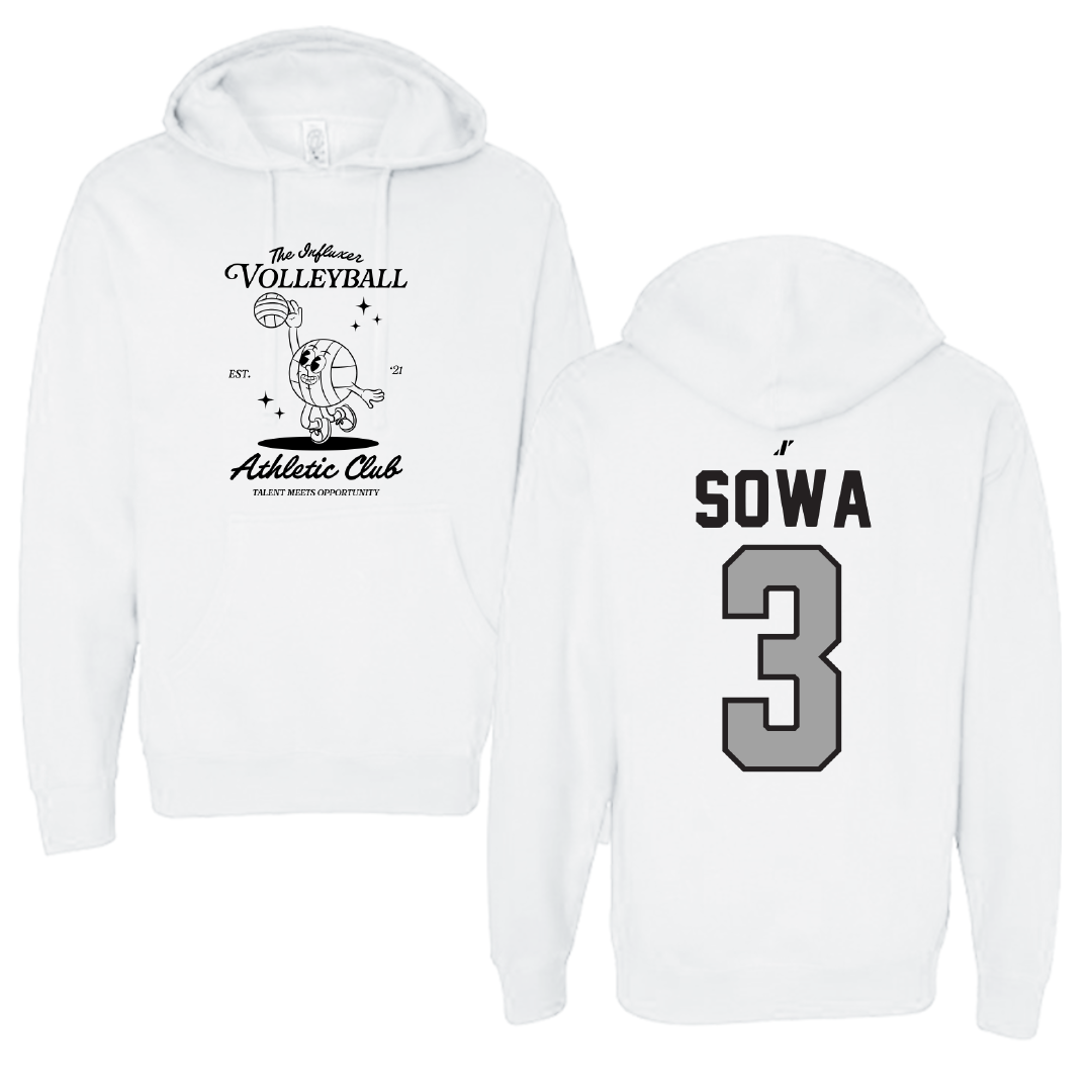 Volleyball White Influxer Athletic Club Hoodie - #3 JJ Sowa