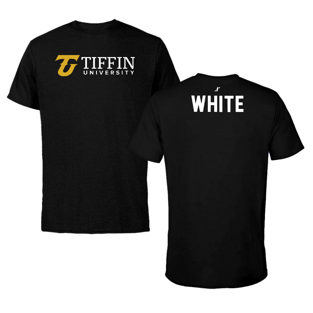 Tiffin University TF and XC Black Performance Tee - Jaylen White
