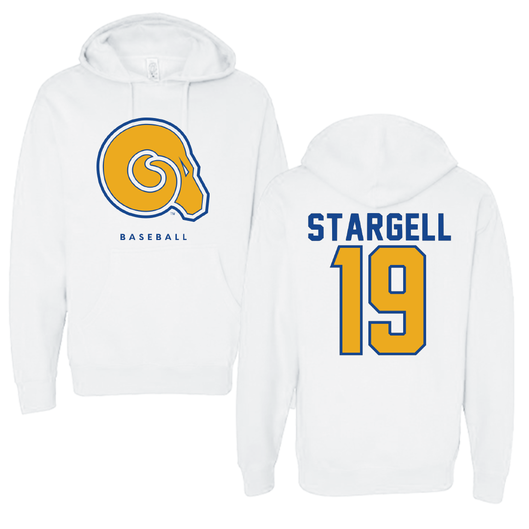 Albany State University Baseball White Hoodie - #19 Seth Stargell