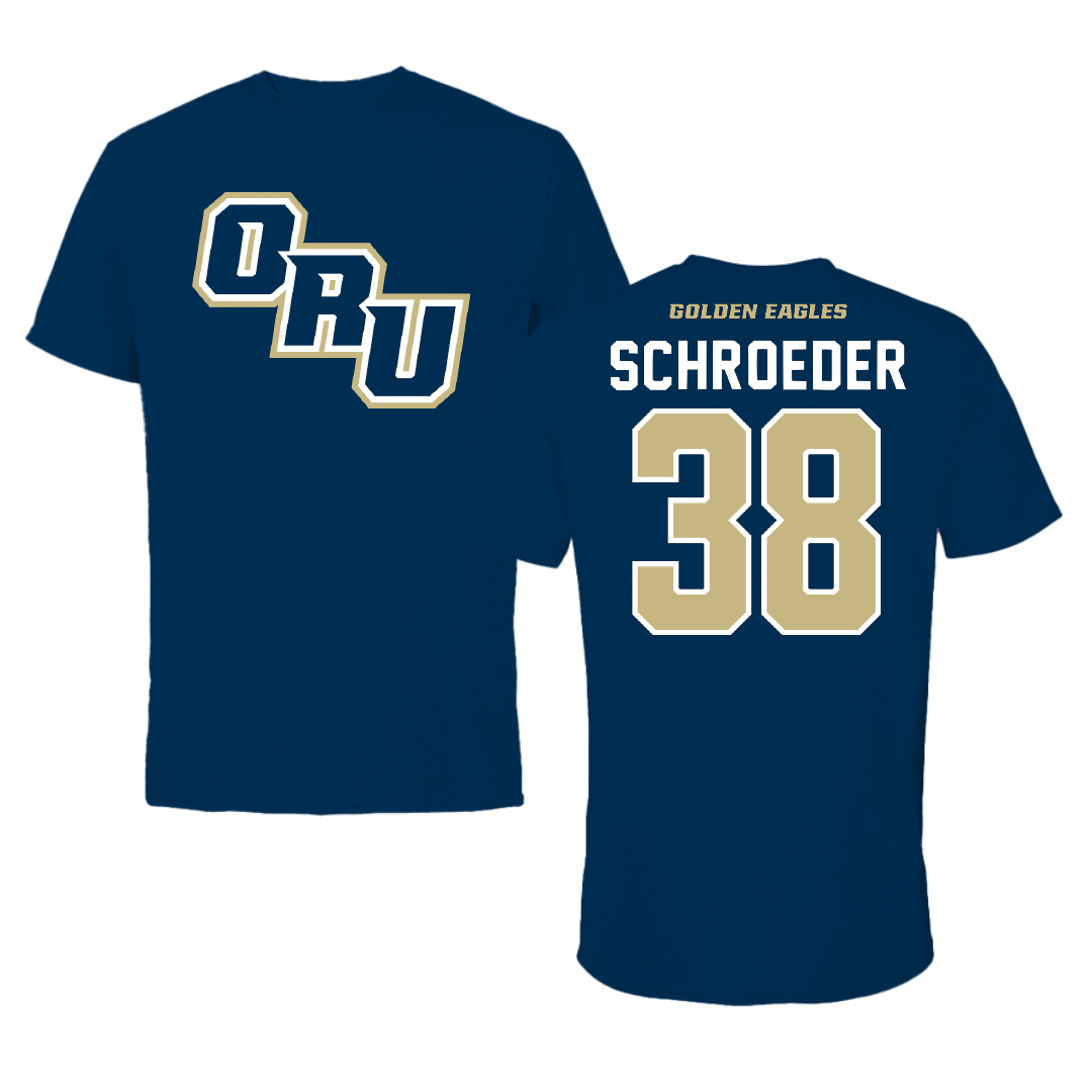 Oral Roberts University Baseball Navy Performance Tee - #38 Riley Schroeder