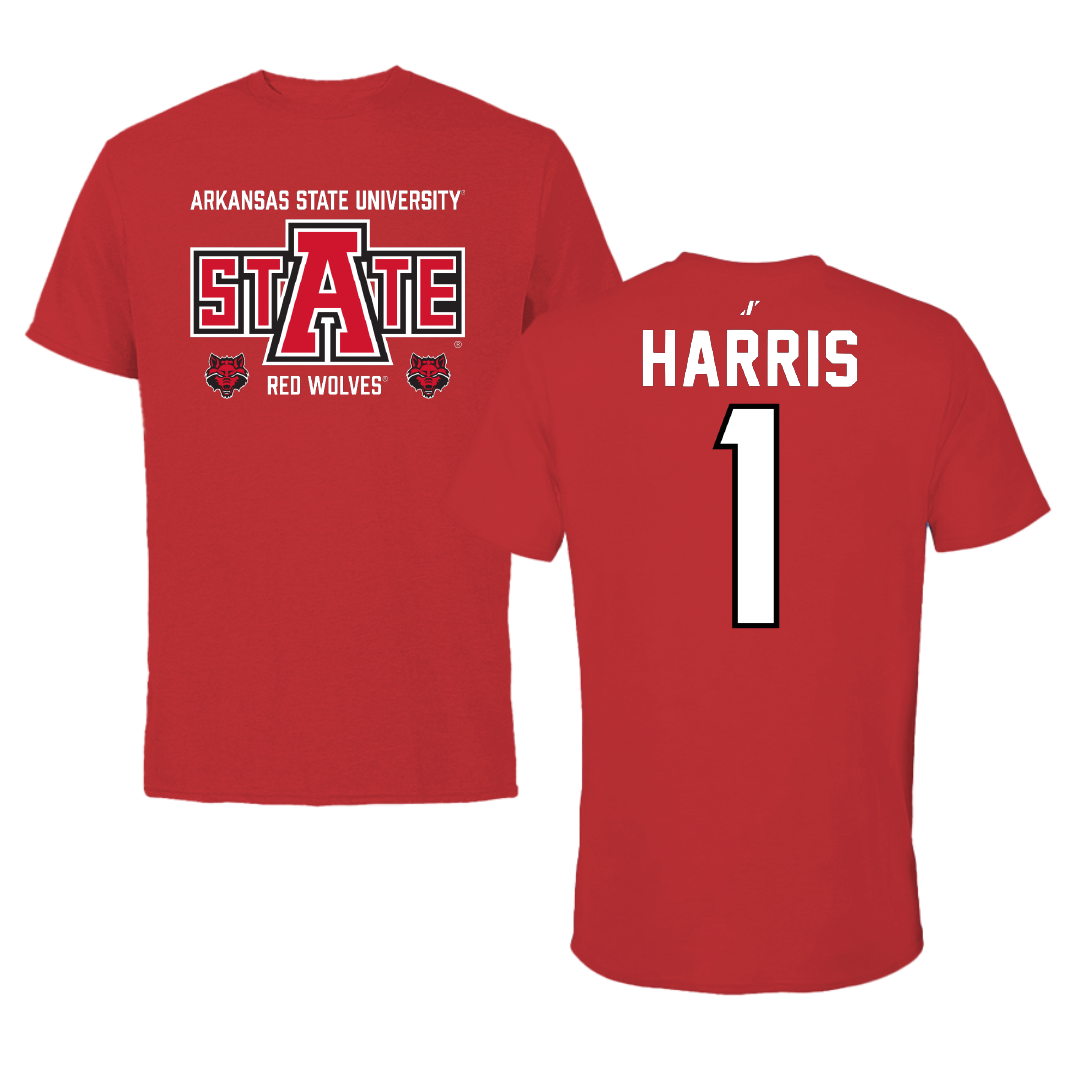Arkansas State University Volleyball Red General Tee - #1 Abby Harris