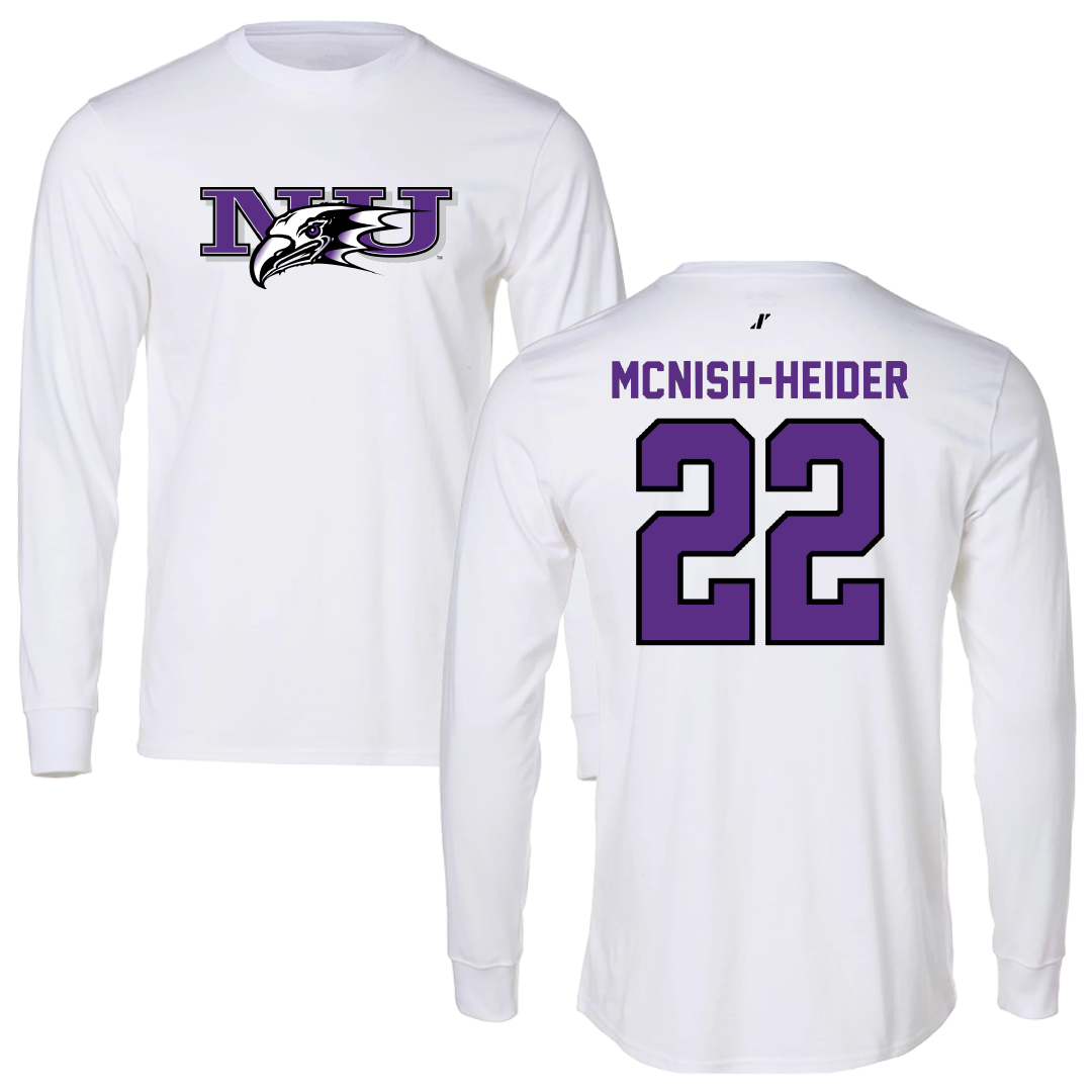 Niagara University Baseball White Performance Long Sleeve - #22 Ethan Mcnish-Heider